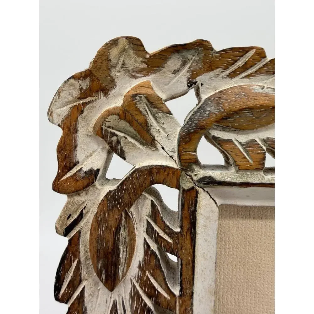 Husna Imports Carved Mango Wood Picture Frame 4x6 Handmade India